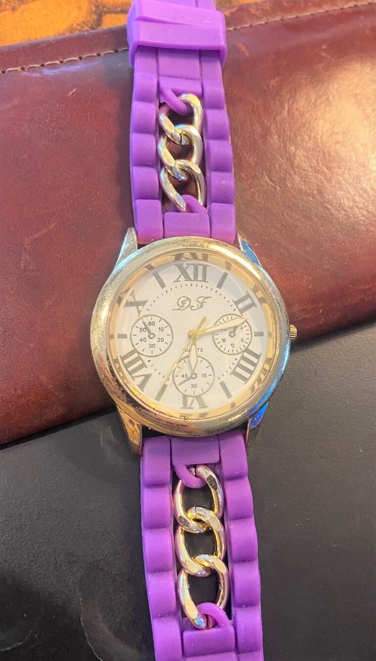 Women's 45mm Gold Tone DF Watch, Poly Band